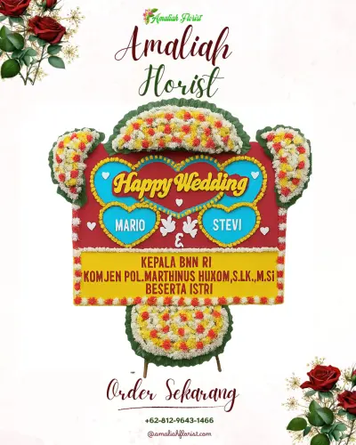 Karangan Papan Bunga Pernikahan di Jetaklengkong
